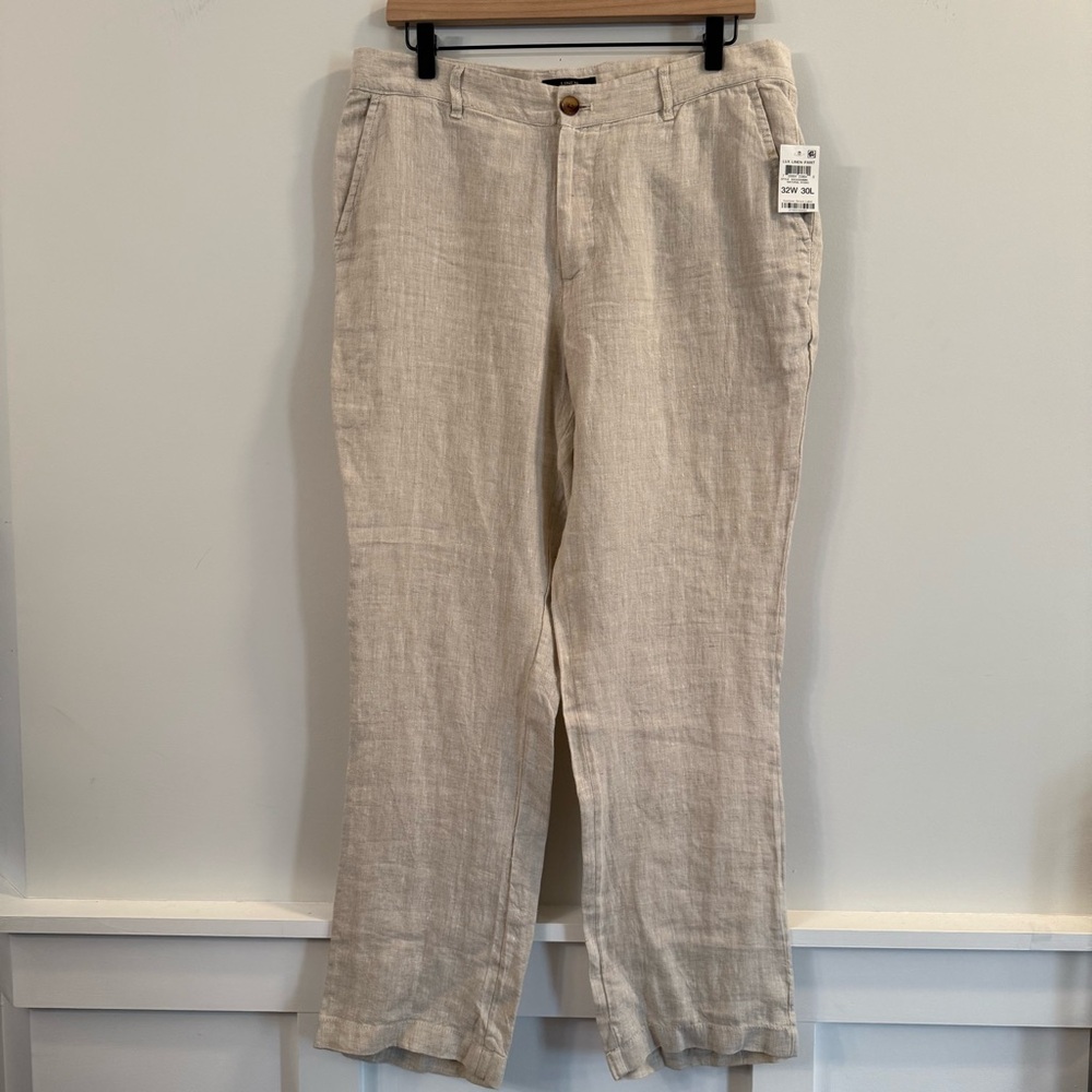 Men's new Club Room Beige Linen Pants size 32x30